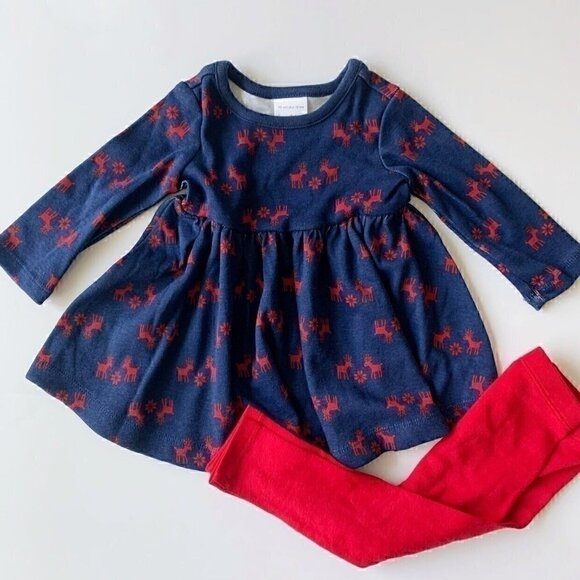 NWOT Hanna Andersson Dress And Leggings Set 6-12 Months 12-18 Months - Picture 1 of 8